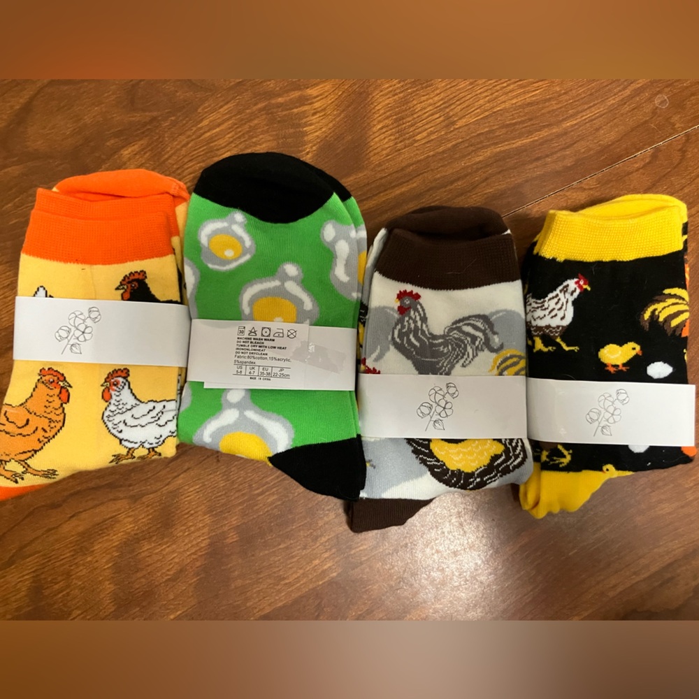 Women’s Chicken Patterned Socks Set Brand New